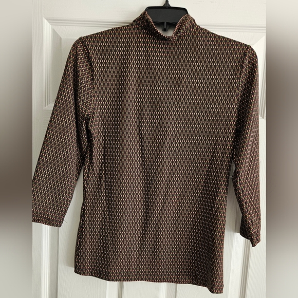 NWT J. McLaughlin Women's Durham Ruffle Top: 3/4 Seeve: Brown Olive: Size-S & XL - Picture 9 of 12
